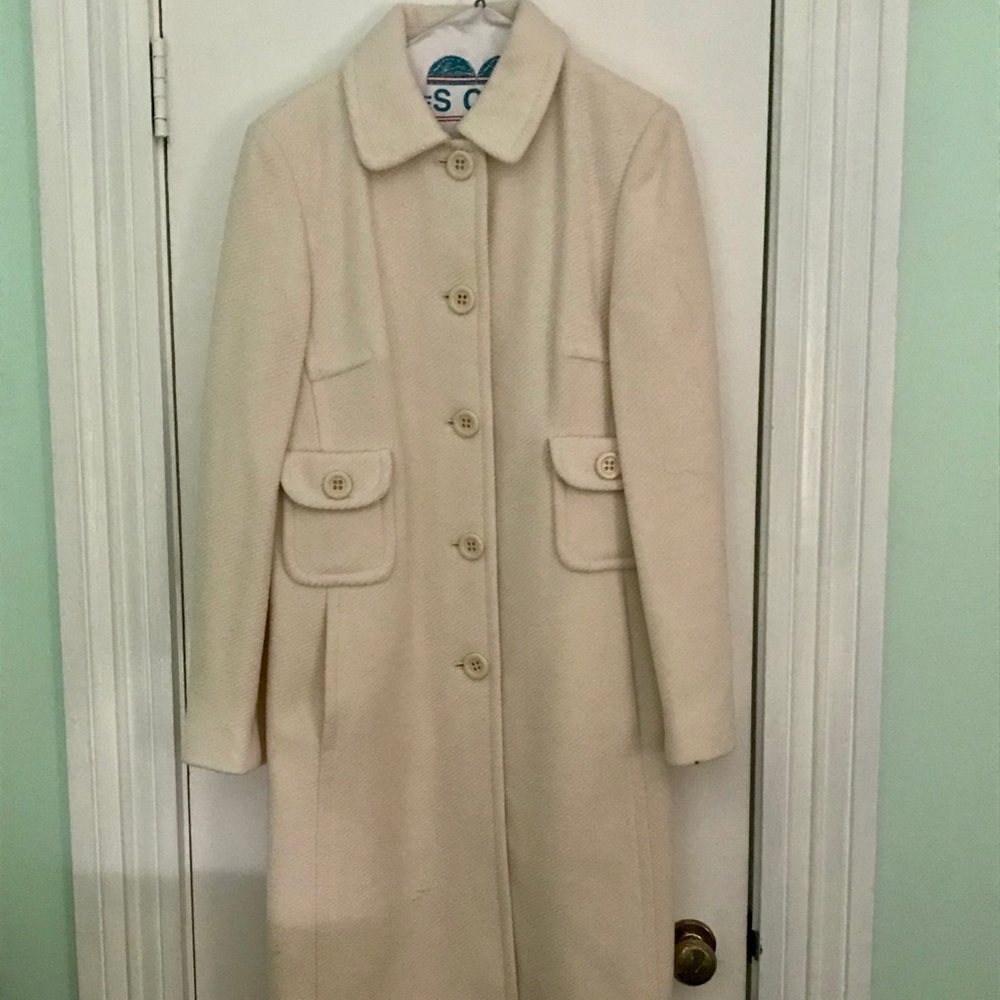 Nine West Women’s Off White Trench Coat, Size 8